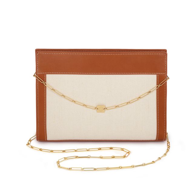 Gourmette Dual-Material Linen Bag | Ecru