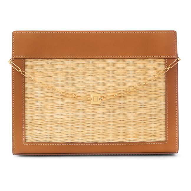 Gourmette Dual-Material Reed Bag | Natural