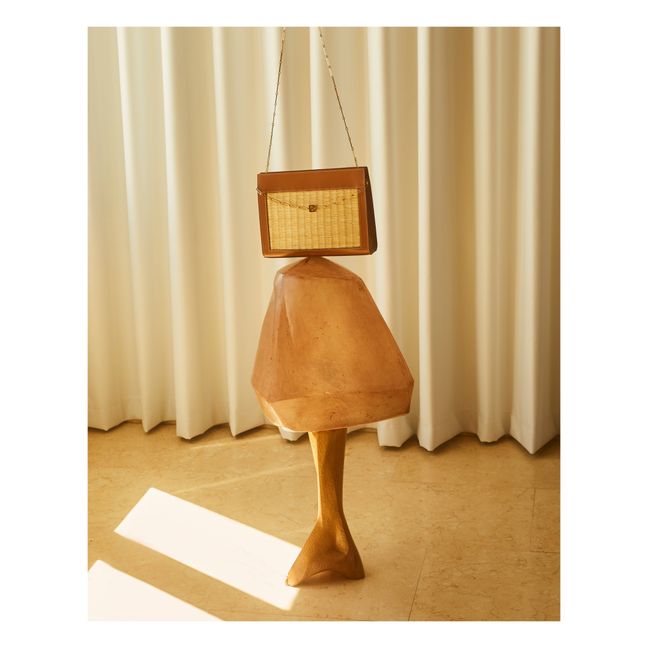 Gourmette Dual-Material Reed Bag | Natural