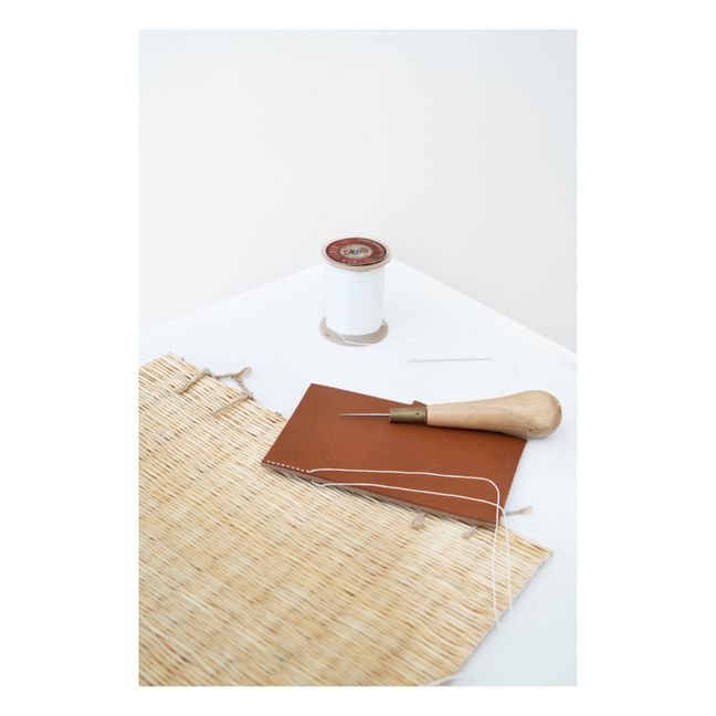 Gourmette Dual-Material Reed Bag | Natural