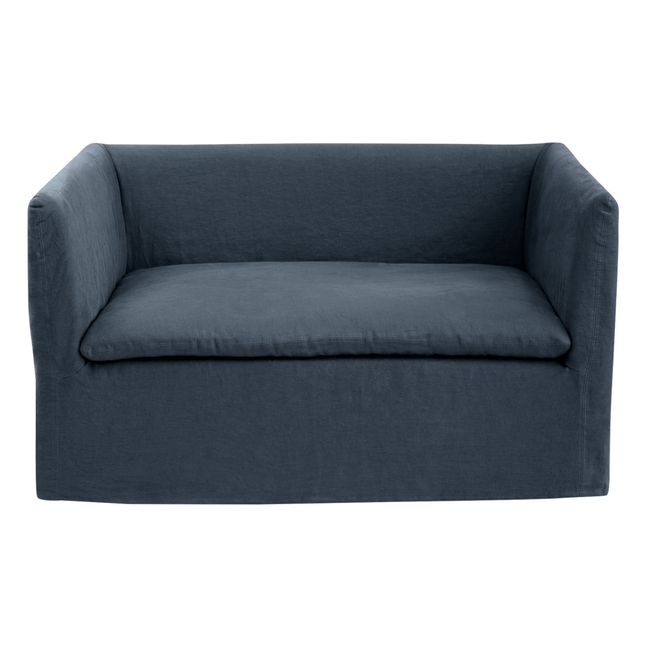 Boho Washed Linen 1/1.5-Seater Sofa | Ink
