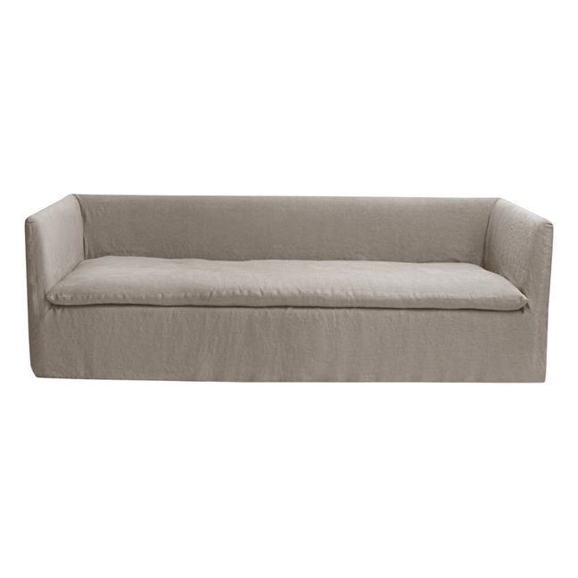 Boho Washed Linen 4-Seater Sofa | Natural