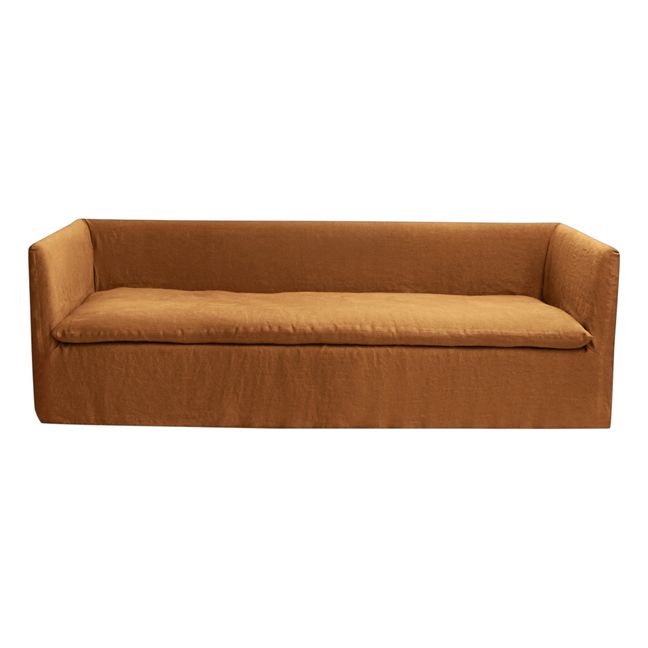 Boho Washed Linen 4-Seater Sofa | Amber