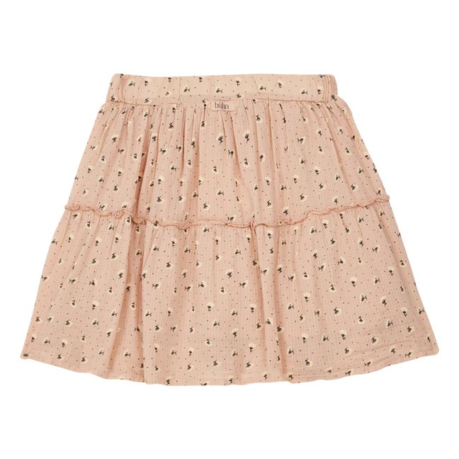 Organic Cotton Floral Skirt Dusty Pink