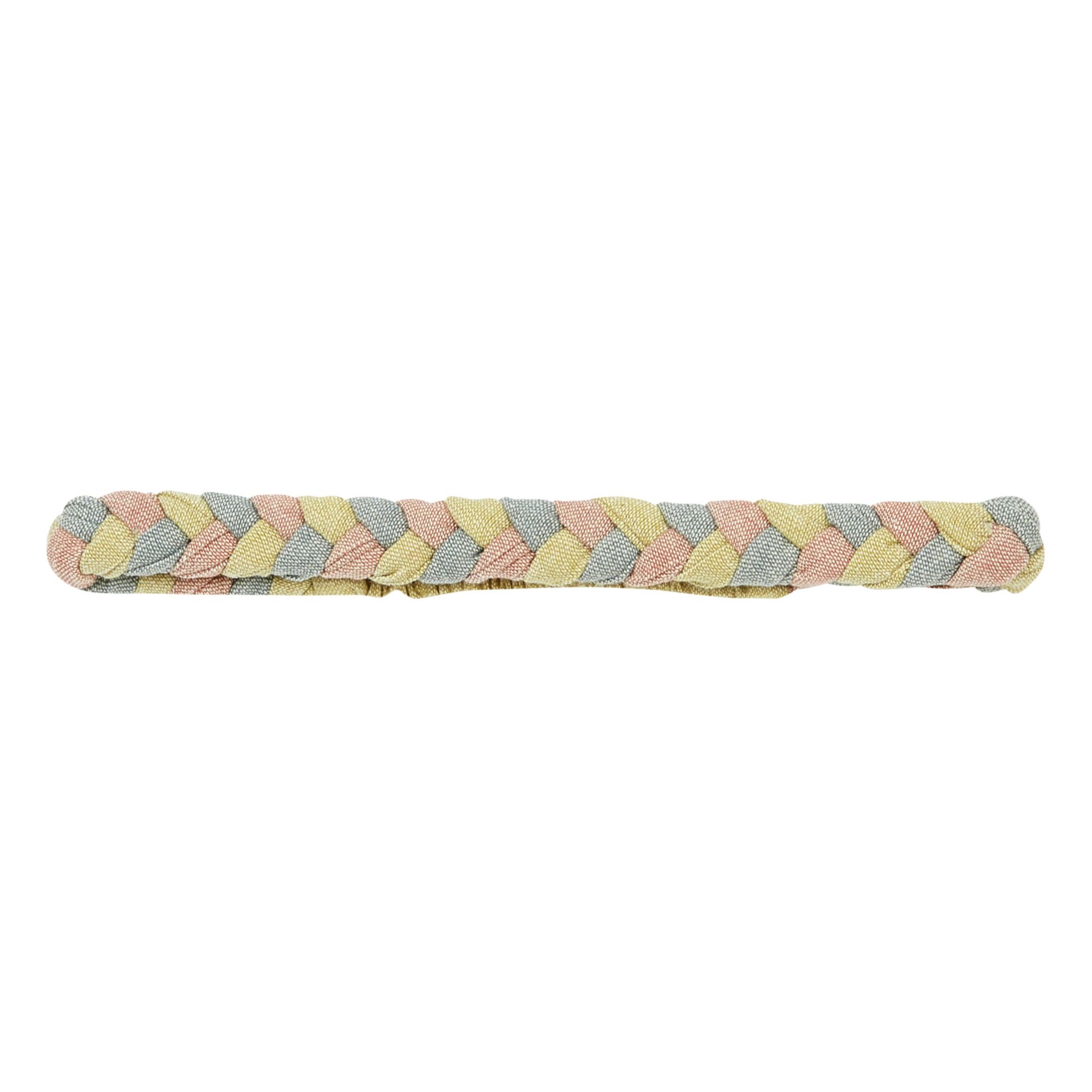 Handmade linen striped braided hairband headband diadem