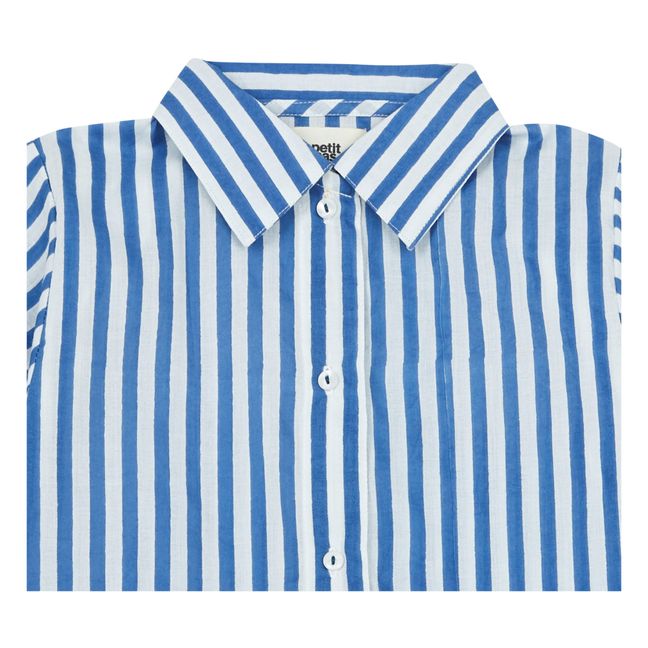 Short Sleeve Shirt and Shorts Pyjama Set Blau