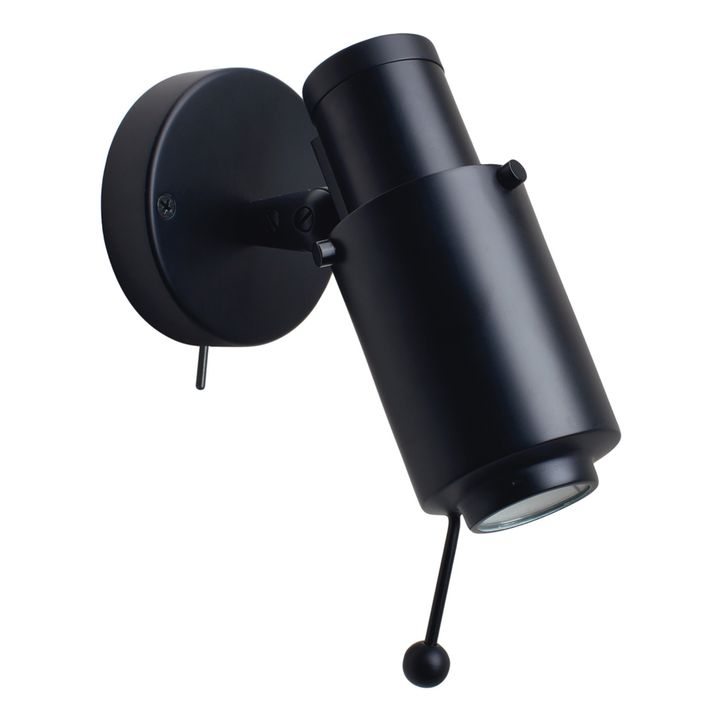 Biny Wall Lamp with Switch | Black- Product image n°0
