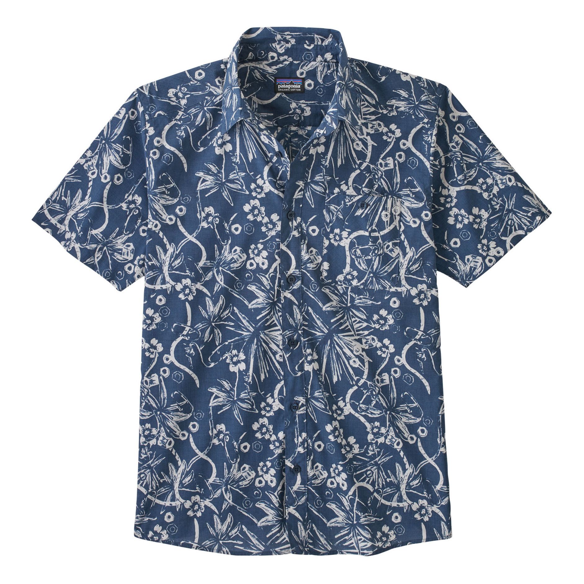 Organic Cotton Short-Sleeve Shirt - Men’s Collection - Blu marino- Immagine del prodotto n°0