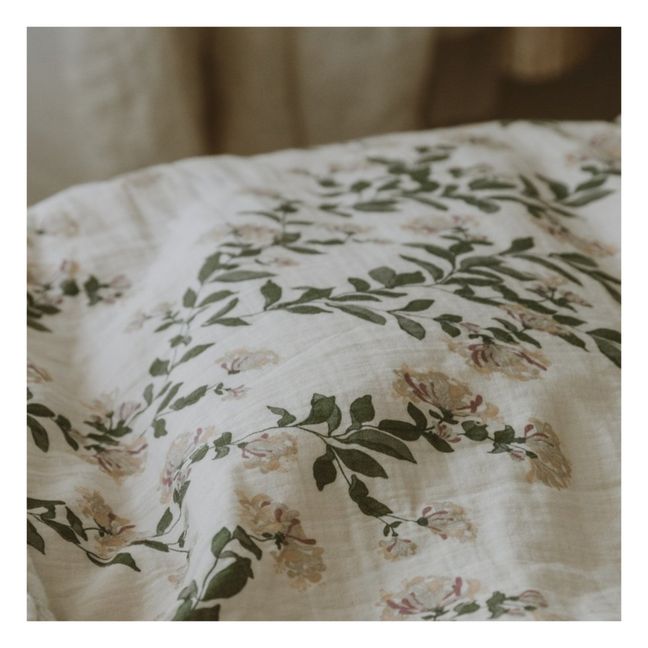 Housse de couette Honeysuckle en mousseline de coton | Ecru