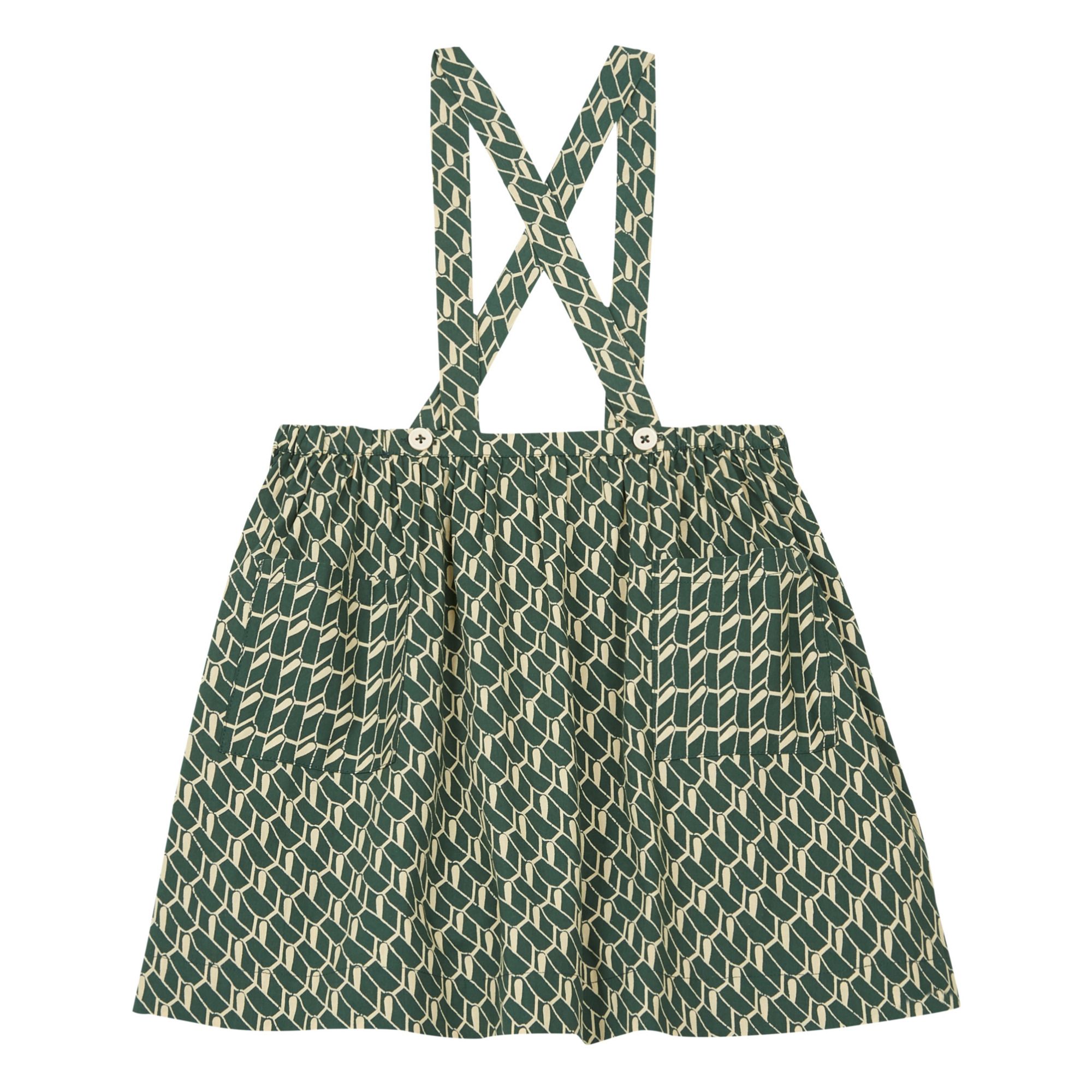 Aralia Suspender Skirt Green- Product image n°0