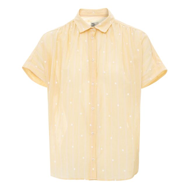 Louisa Spot Striped Embroidered Shirt Amarillo palo