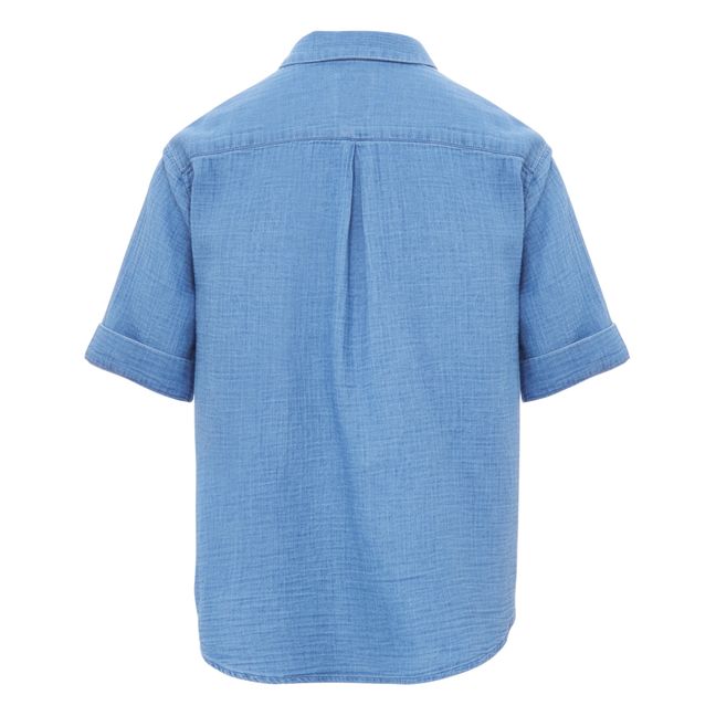 Hemd Olga aus Baumwollgaze Blau