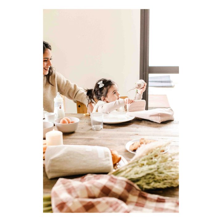 Lunch bag isotherme en lin | Rose- Image produit n°3