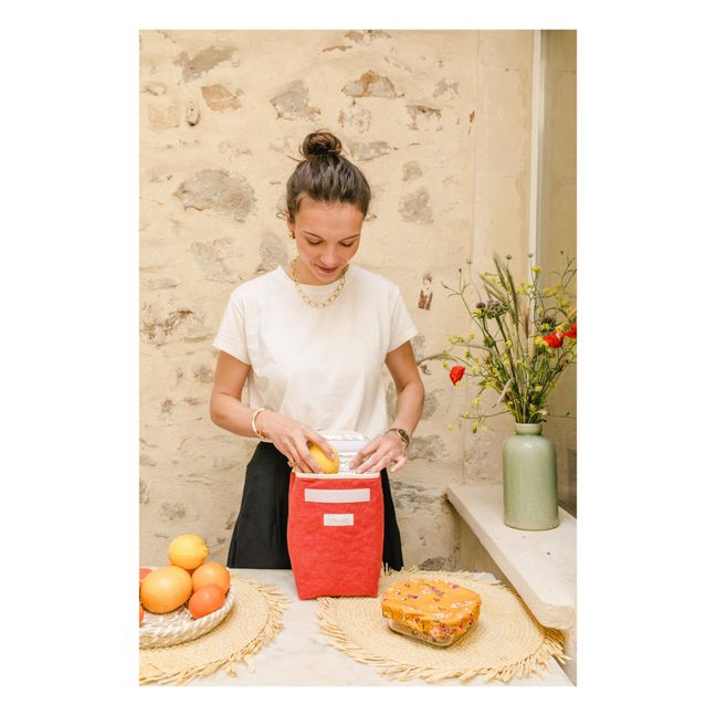 Lunch bag isotherme en lin | Coquelicot