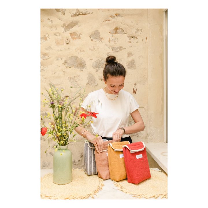 Bolsa de almuerzo isotérmica de lino | Terracotta- Imagen del producto n°8