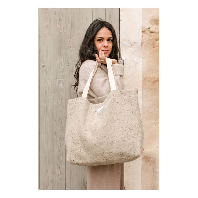 Wool and Linen Tote Bag Heather beige