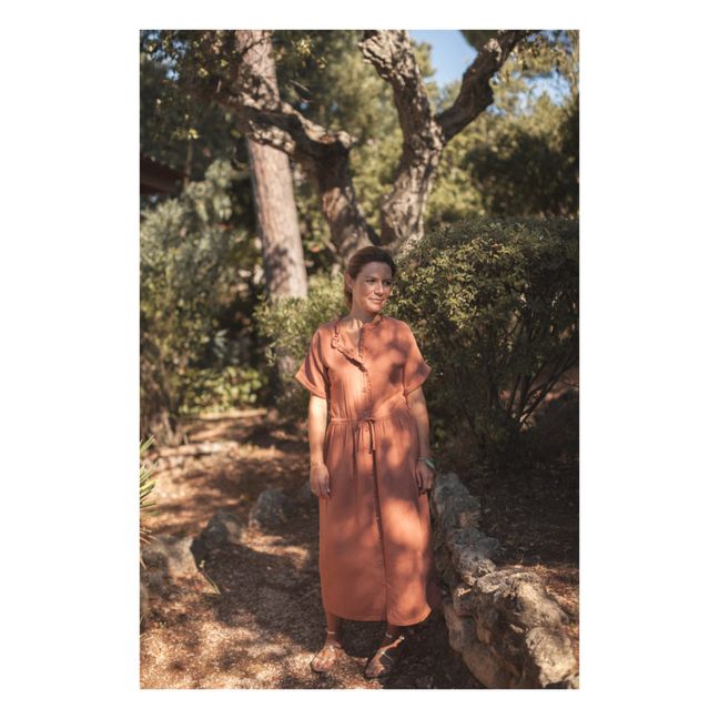 Kleid Baumwollgaze Anna - Damenkollektion - Terracotta