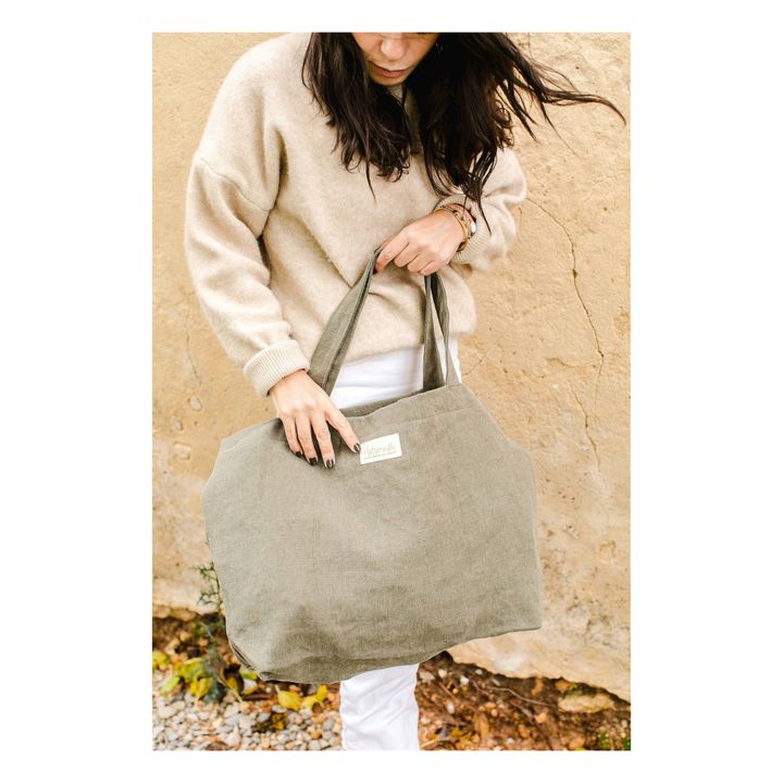 Linen Tote Bag | Khaki- Product image n°4