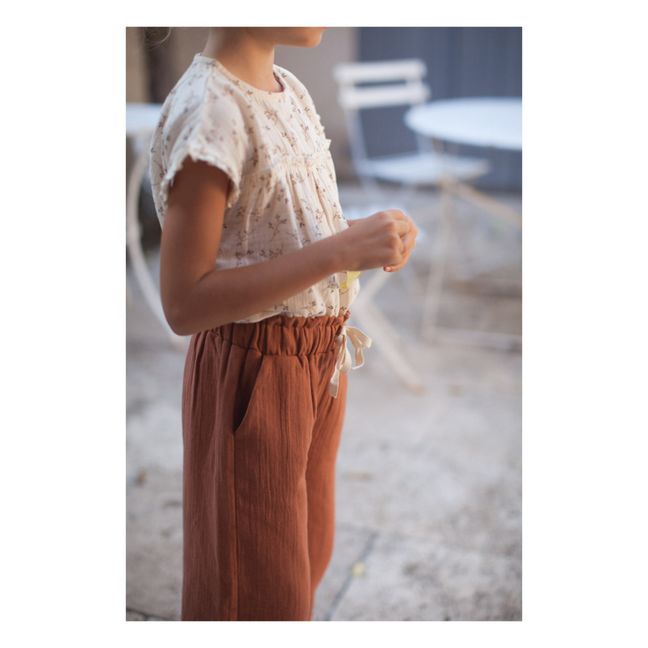 Tosca Cotton Muslin Trousers - Marlot x Smallable Exclusive - Terracotta