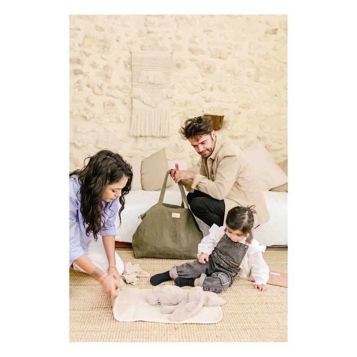 Linen Overnight Bag | Verde militare- Immagine del prodotto n°1