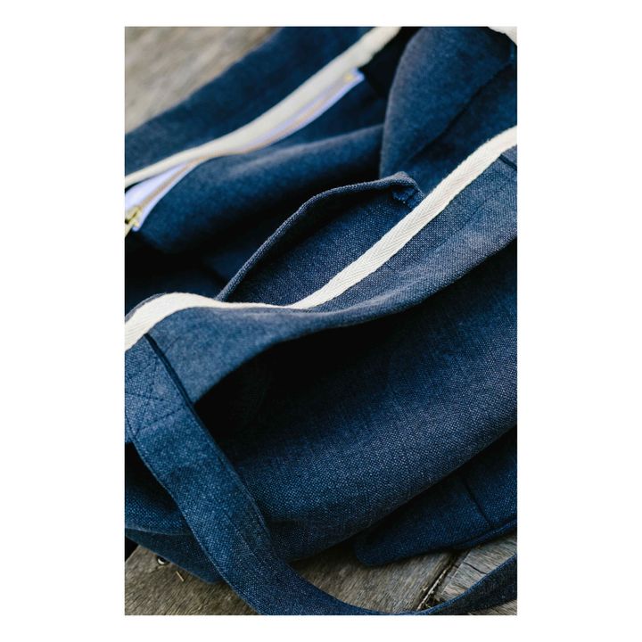 Linen Tote Bag | Navy blue- Product image n°1