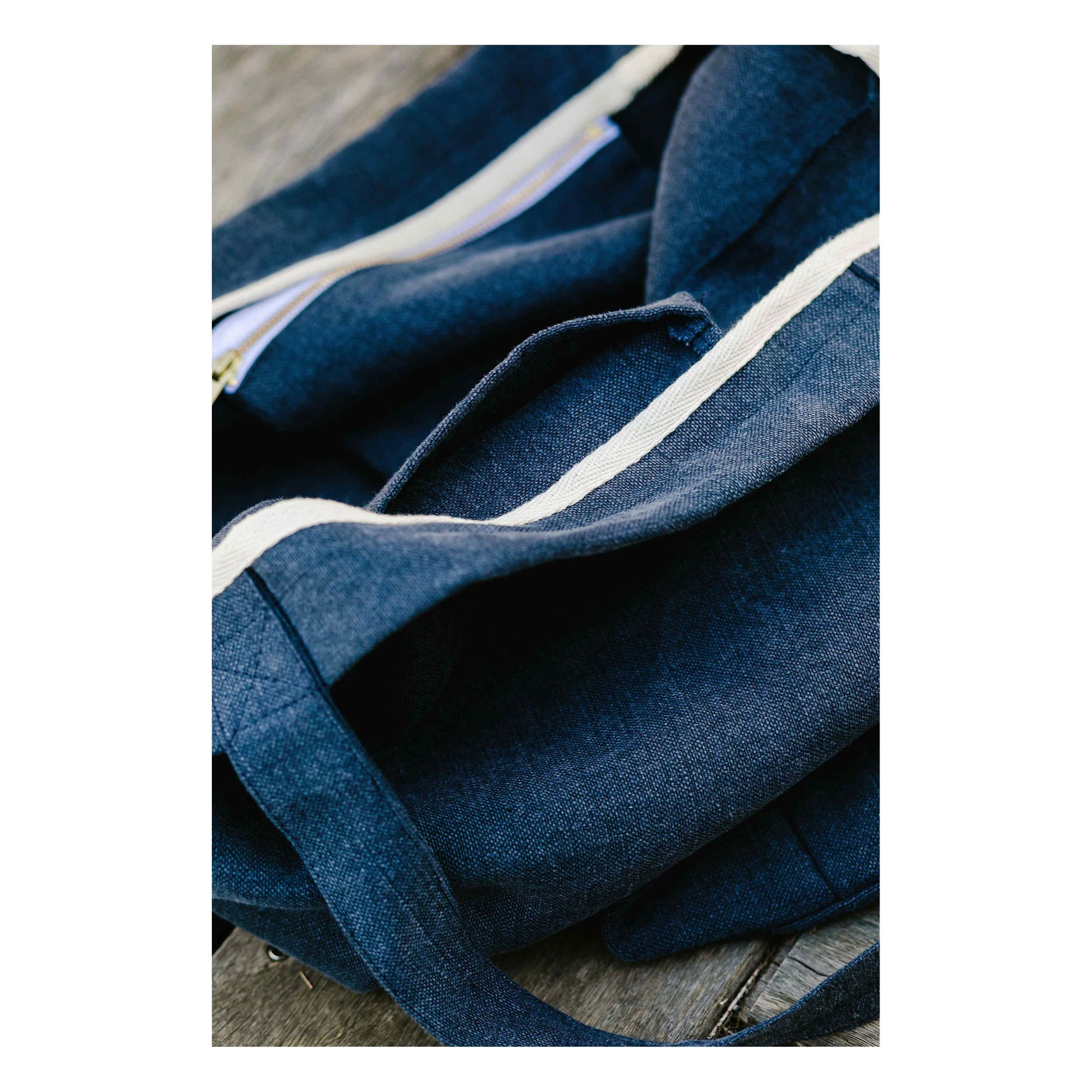 Linen Tote Bag Navy blue- Product image n°1
