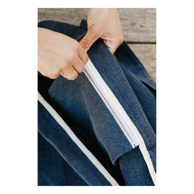 Cabas en lin | Bleu marine