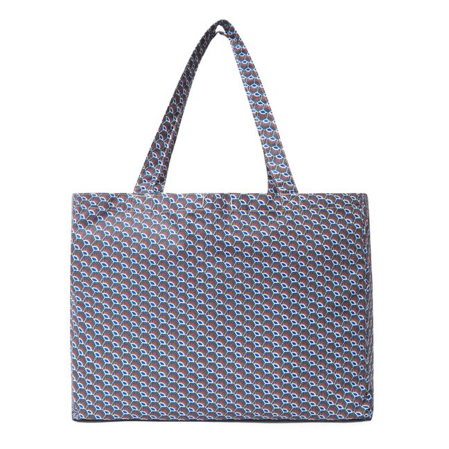 Liberté Large Embroidered Tote Bag - CSAO x Smallable | Blue