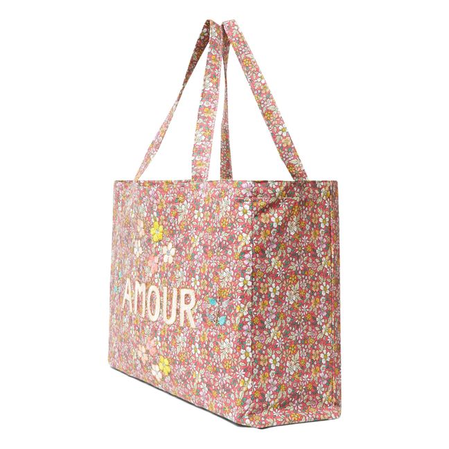 Amour Large Embroidered Tote Bag - CSAO x Smallable | Pink