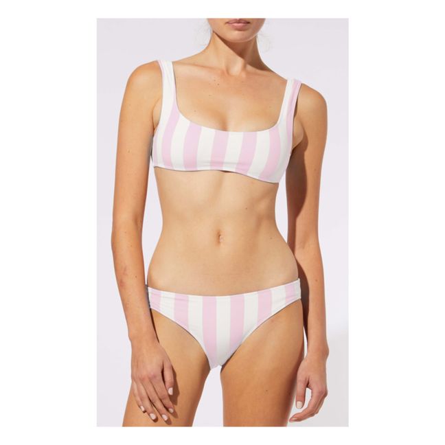 Elle Striped Bikini Top | Pink