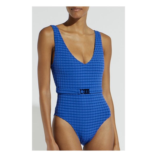 Michelle Striped Swimsuit Blau