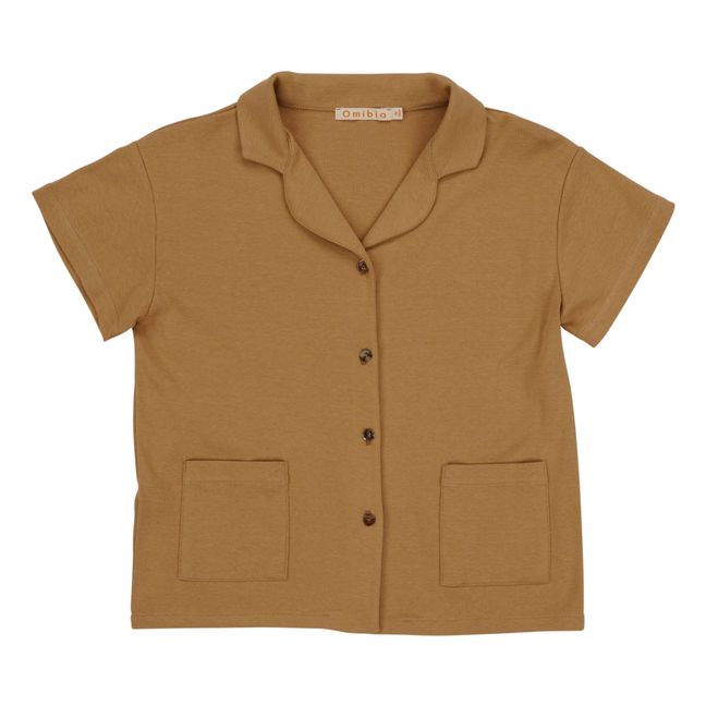 Camicia Miro, in jersey e in cotone biologico Camel