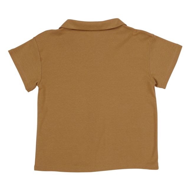 Camicia Miro, in jersey e in cotone biologico Camel