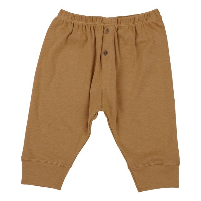Pantaloni in stile Sarouel Billy, in cotone biologico Camel