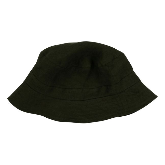 Francis Organic Linen Hat Dark green