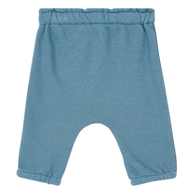 Lurex Fleece Harem Pants Blu