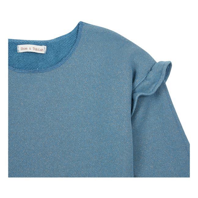 Lurex Frill Sweatshirt Blue