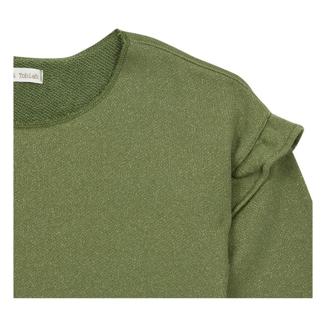 Lurex Frill Sweatshirt Green
