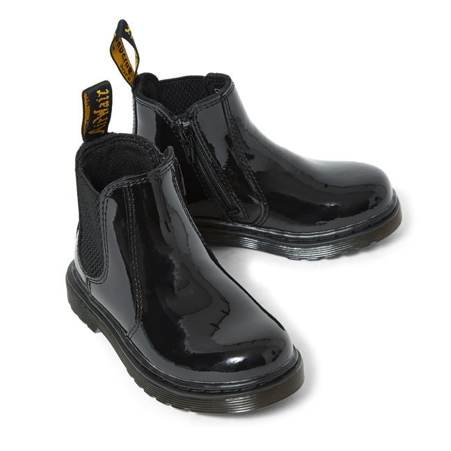 2976 Patent Leather Chelsea Boots Black