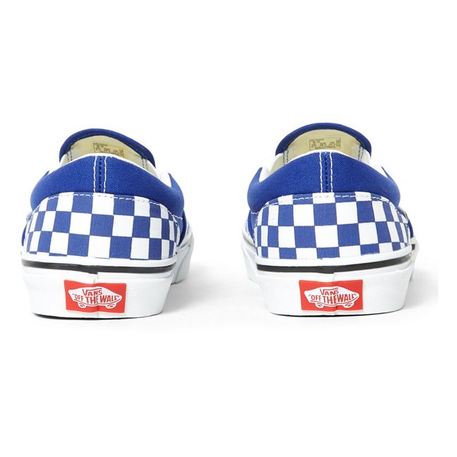 Blue Checkered Slip-On Shoes Blue