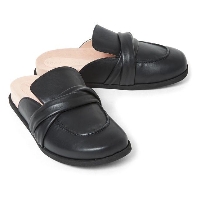 Emma Fussbet Leather Sandals Negro