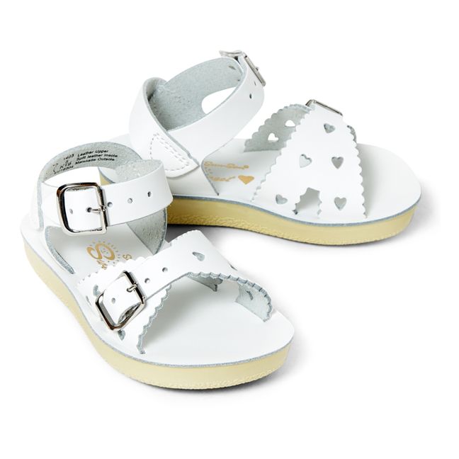 Sweetheart Waterproof Leather Sandals White