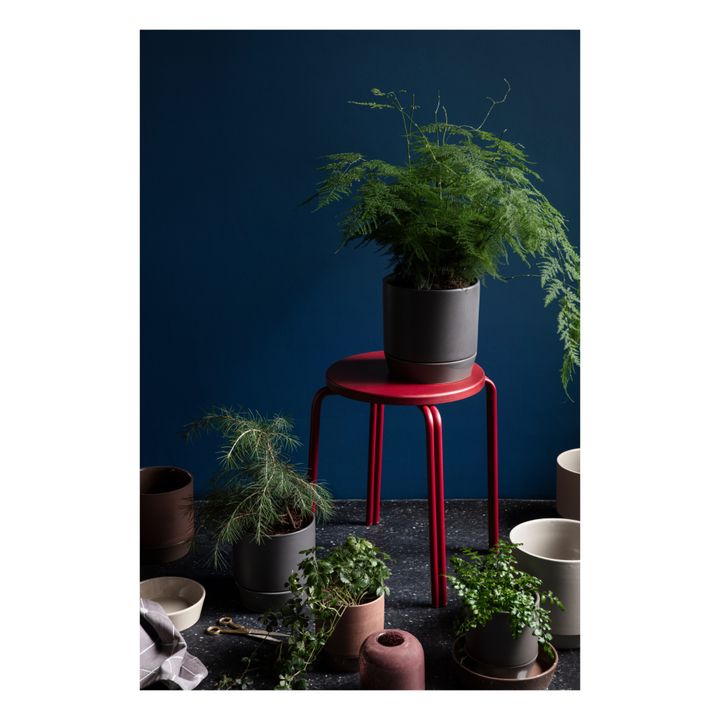 Denise Planter Pot with Saucer | Dark red- Product image n°4