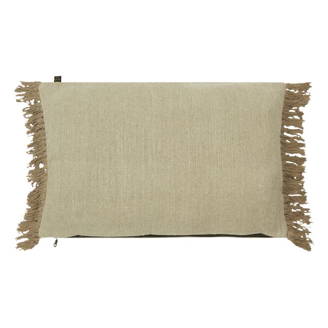 Wani Linen Fringed Cushion Cover | Natural