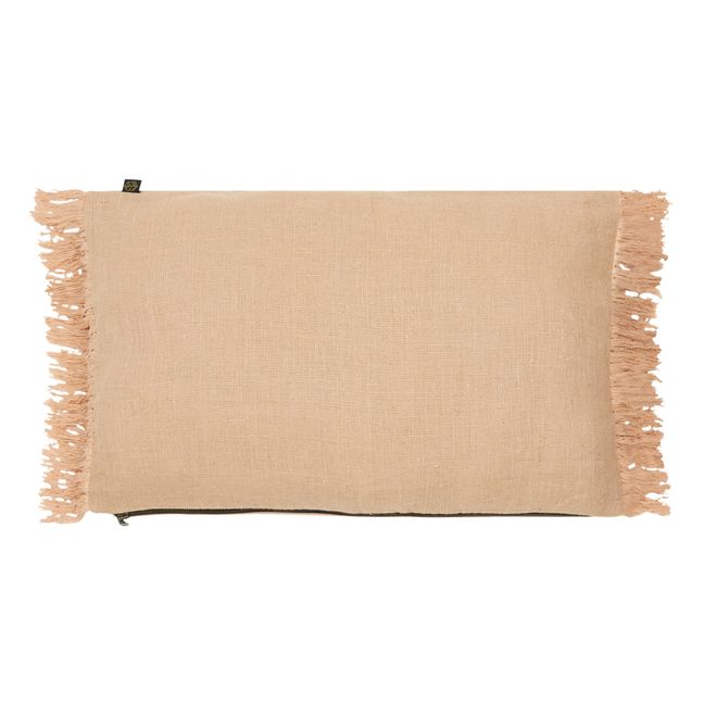 Wani Linen Fringed Cushion Cover | Haselnussbraun