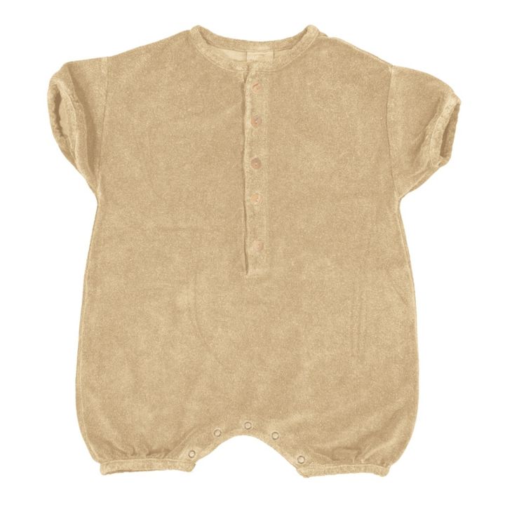 Bebecito Organic Cotton Terry Cloth Romper | Beige- Product image n°0