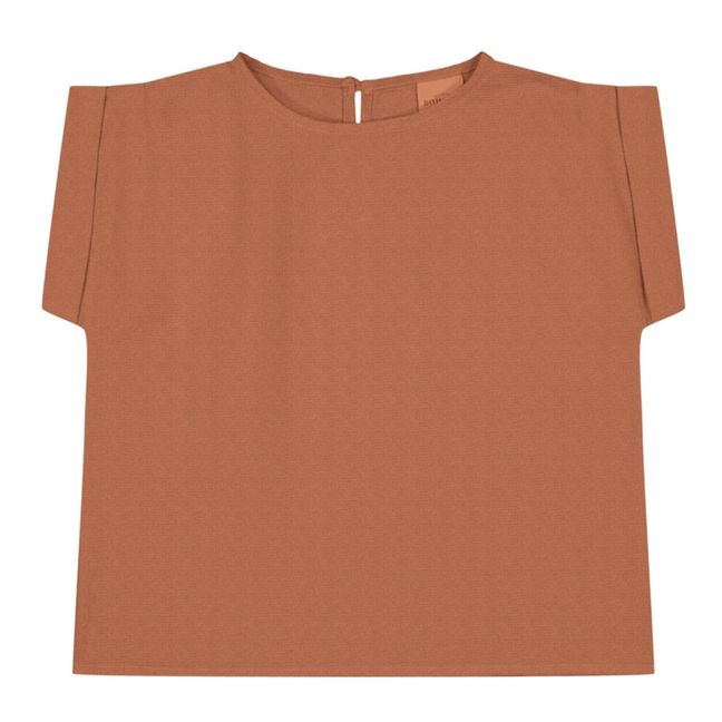 T-Shirt Praslin, in garza di cotone biologico Caramello