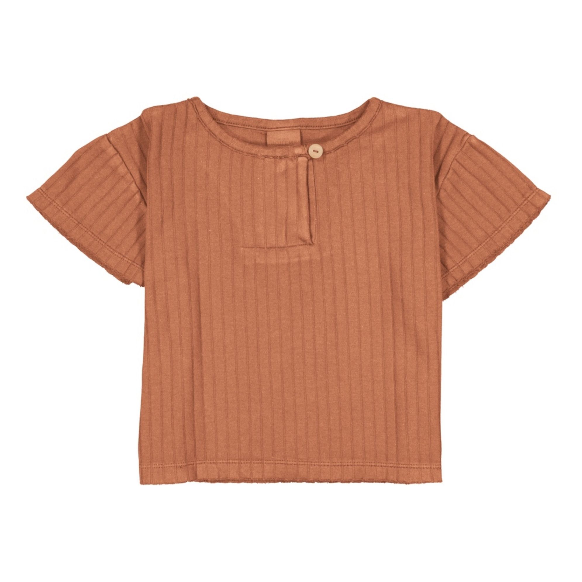 Orso Ribbed Organic Cotton T-shirt Karamel- Produktbild Nr. 0