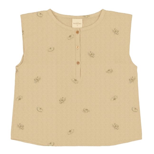 Camiseta de tirantes gasa de algodón orgánico Roman Amarillo