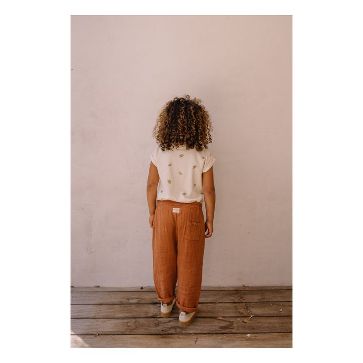 Cousin Organic Cotton Muslin Trousers Caramel- Product image n°2